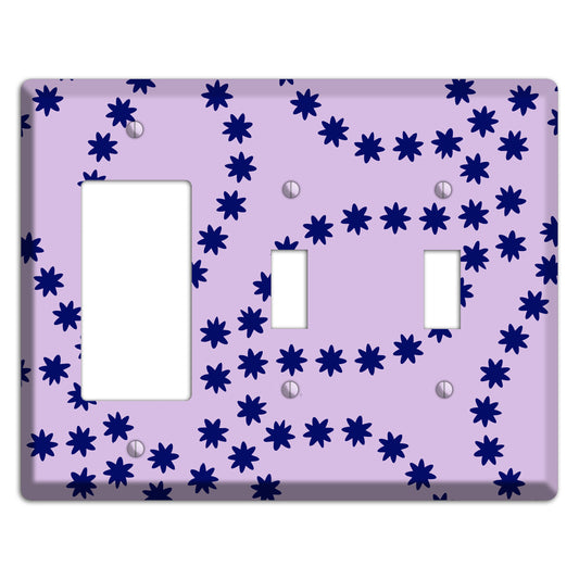 Lavender with Purple Constellation Rocker / 2 Toggle Wallplate