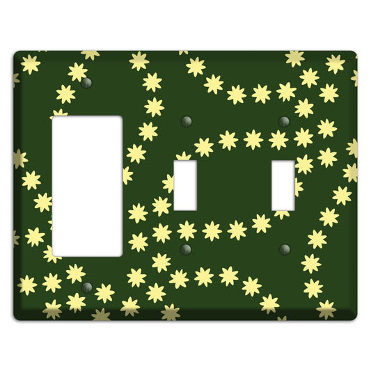Green with Yellow Constellation Rocker / 2 Toggle Wallplate