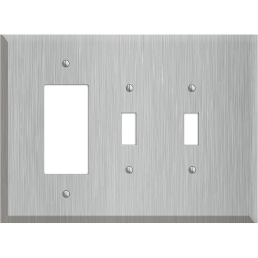 Oversized Discontinued Stainless Steel Rocker / 2 Toggle Wallplate