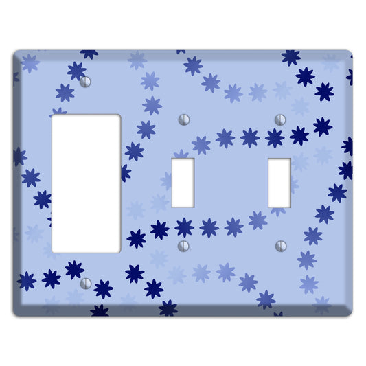 Periwinkle with Blue Constellation Rocker / 2 Toggle Wallplate