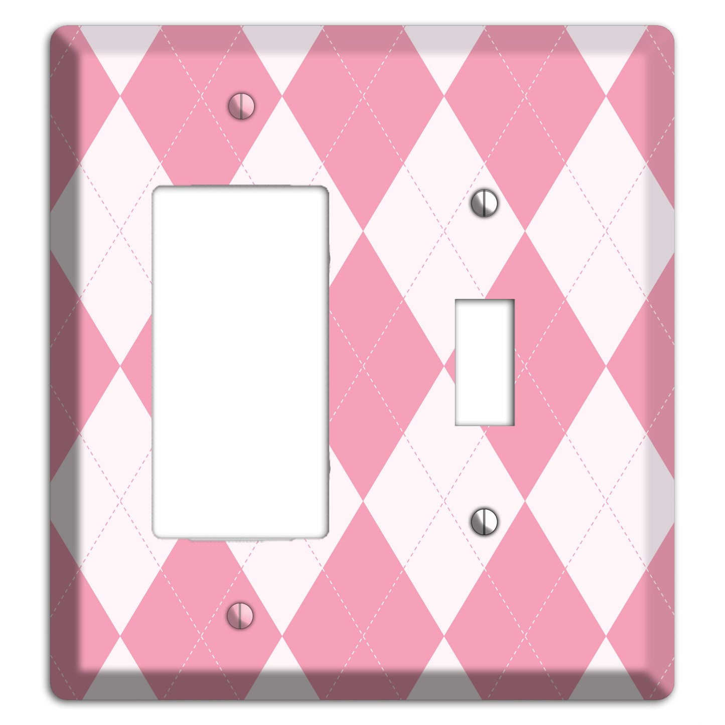 Pink Argyle Rocker / Toggle Wallplate