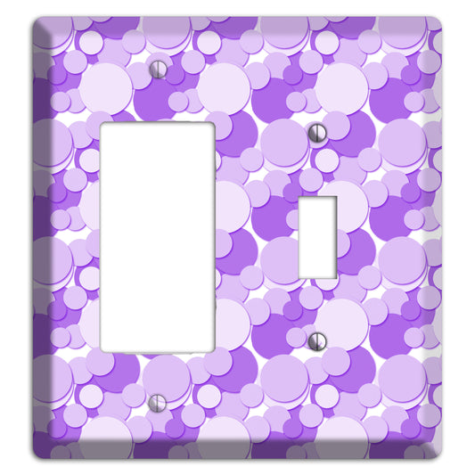 Multi Purple Bubble Dots Rocker / Toggle Wallplate