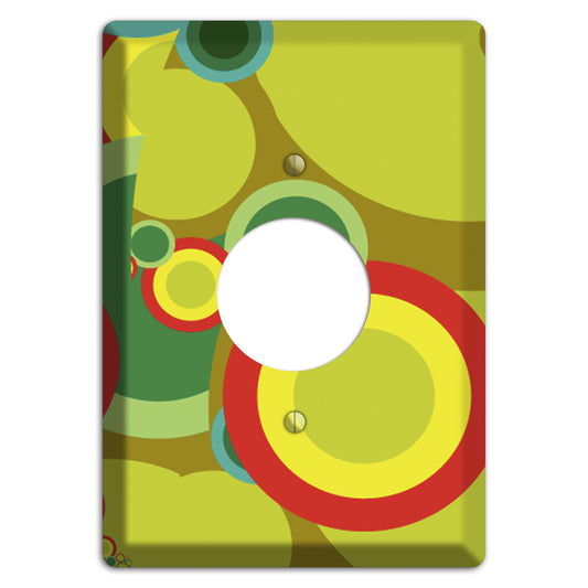 Green and Yellow Abstract Circles Single Receptacle Wallplate