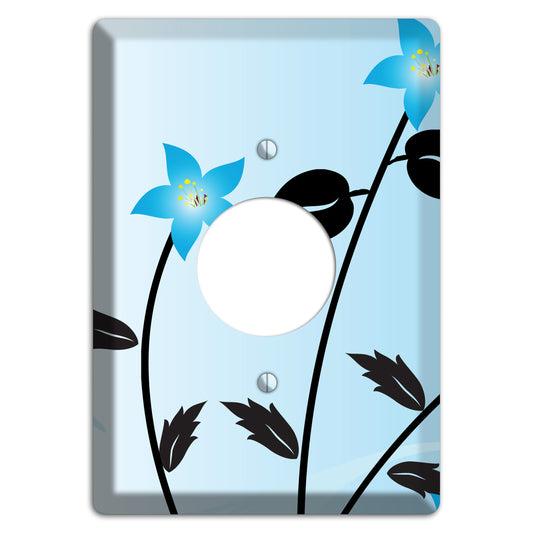 Blue Double Sprig Single Receptacle Wallplate
