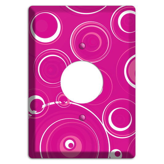 Dark Pink Circles Single Receptacle Wallplate