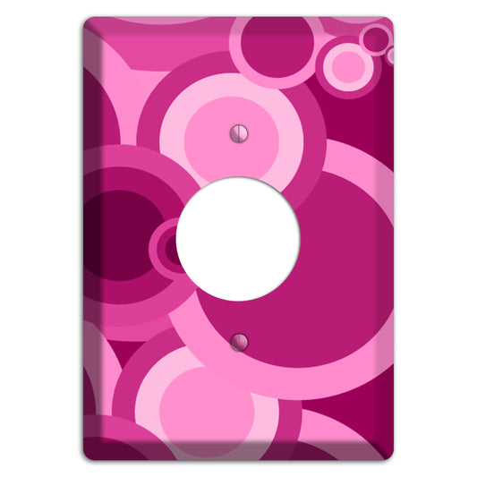Pink and Fuschia Circles Single Receptacle Wallplate