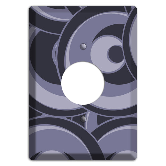 Black and Purple-grey Deco Circles Single Receptacle Wallplate