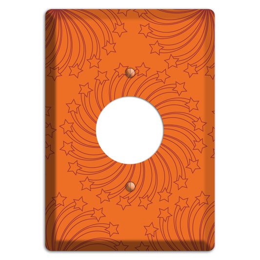Multi Orange Star Swirl Single Receptacle Wallplate
