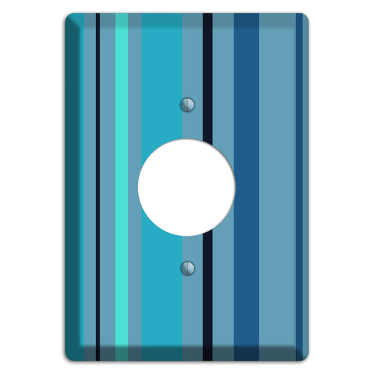 Multi Turquoise Vertical Stripe Single Receptacle Wallplate