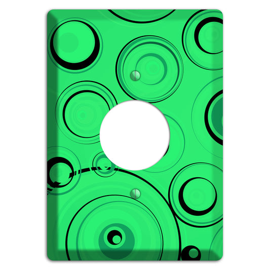 Bright Green Circles Single Receptacle Wallplate