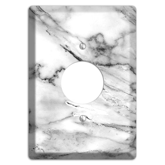 Black and White marble Single Receptacle Wallplate