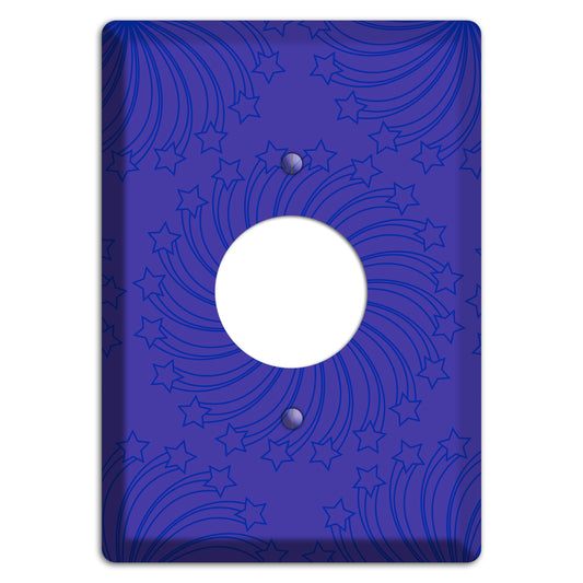 Multi Purple Star Swirl Single Receptacle Wallplate