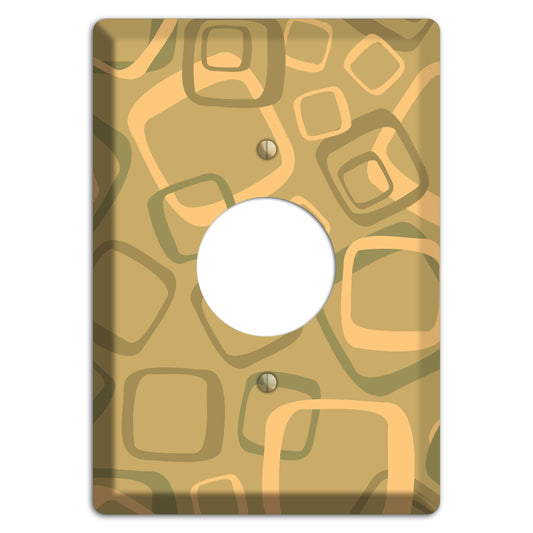 Multi Olive Random Retro Squares Single Receptacle Wallplate