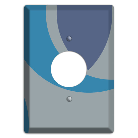 Grey and Blue Abstract Single Receptacle Wallplate