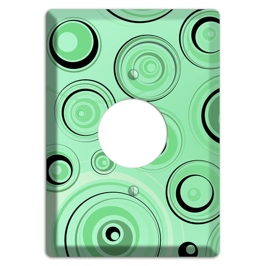Mint Green Circles Single Receptacle Wallplate