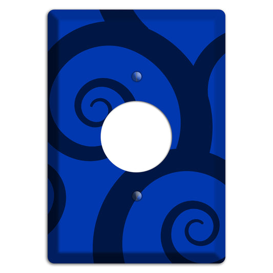 Blue Large Swirl Single Receptacle Wallplate