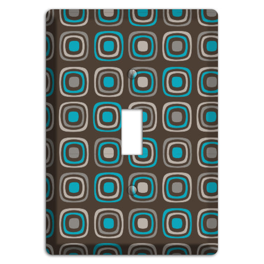 Brown and Blue Rounded Squares Cover Plates
