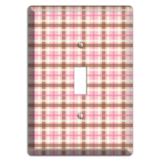 Pink and Brown Plaid Cover Plates