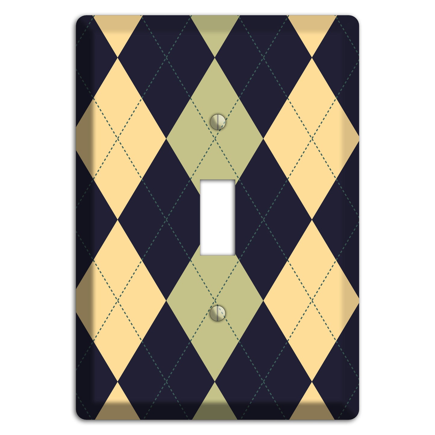 Yellow and Tan Argyle Cover Plates