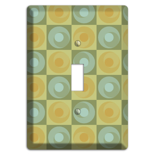 Multi Sage and Mustard Checked Circles Cover Plates