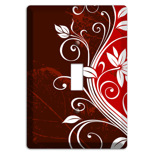 Burgundy and Red Deco Floral Cover Plates