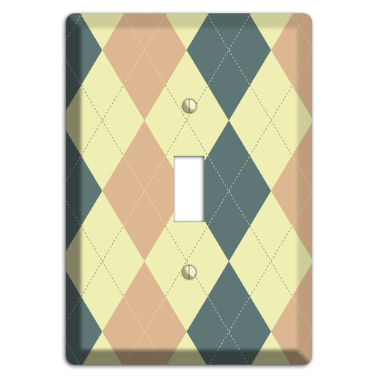 Yellow and Beige Argyle Cover Plates