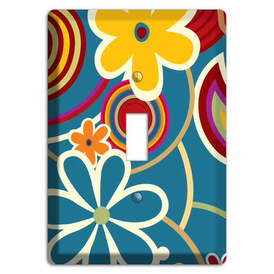 Bold Blue Flowers Cover Plates