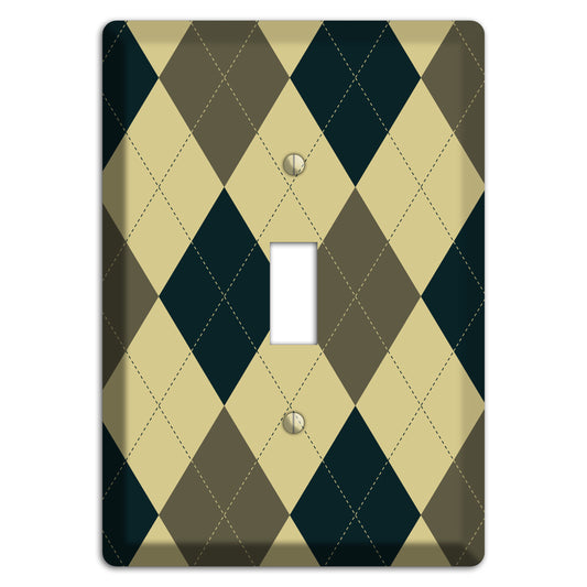 Multi Brown and Tan Argyle Cover Plates
