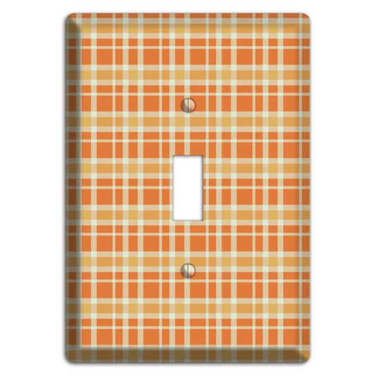 Orange and Beige Plaid Cover Plates