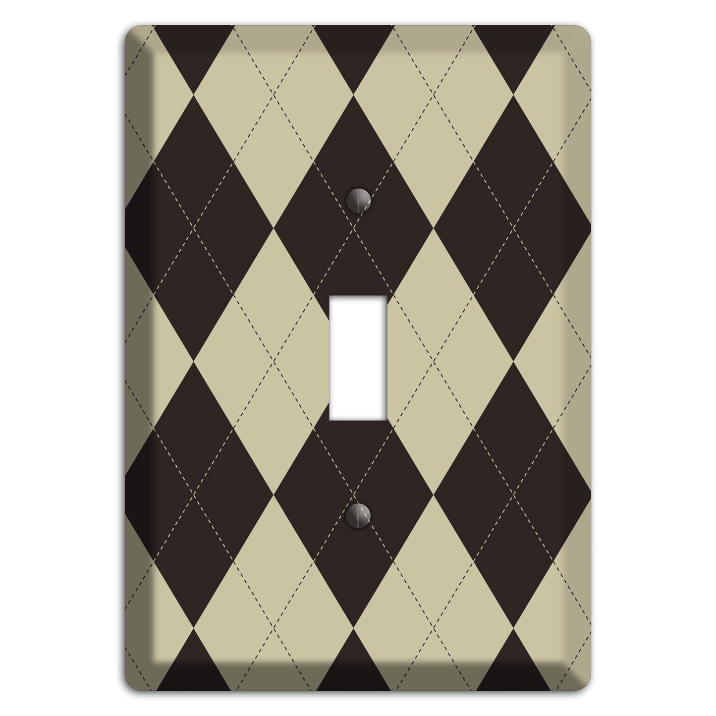 Beige and Black Argyle Cover Plates