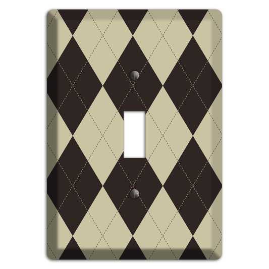 Beige and Black Argyle Cover Plates