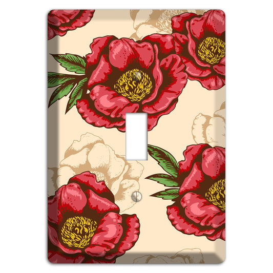 Red Peony Style A Cover Plates