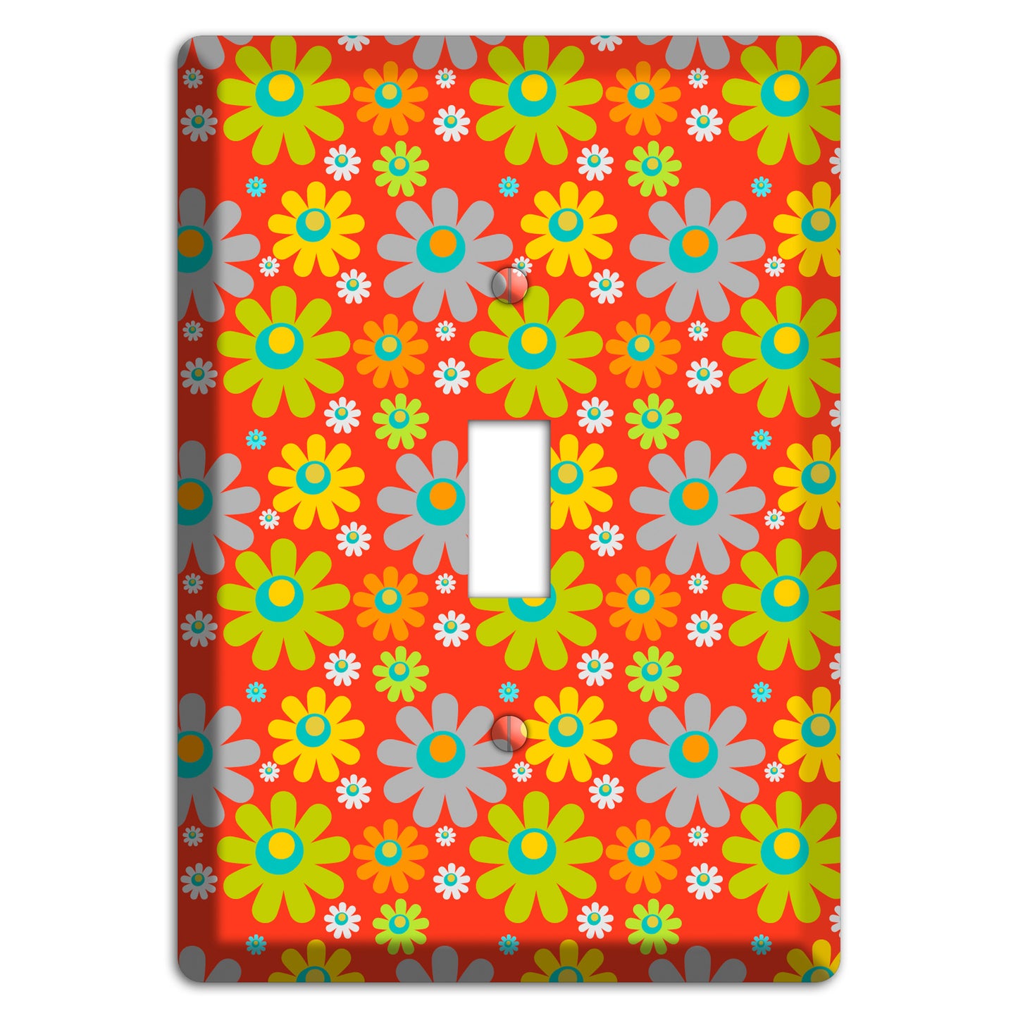 Orange and Yellow Flower Power Cover Plates