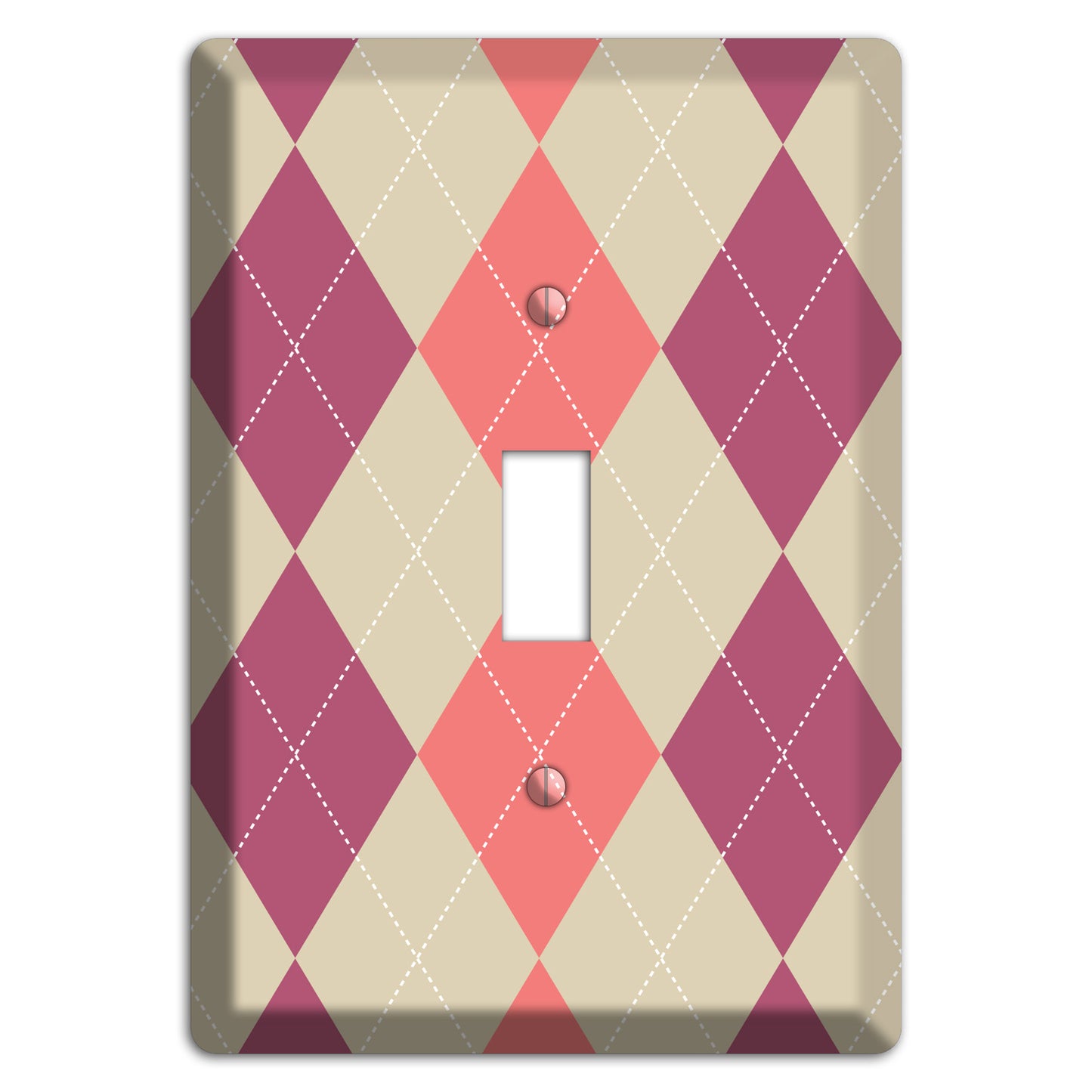 Pink and Tan Argyle Cover Plates