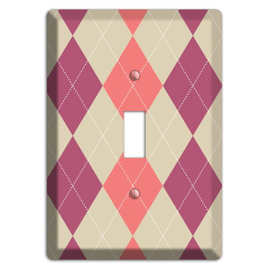 Pink and Tan Argyle Cover Plates