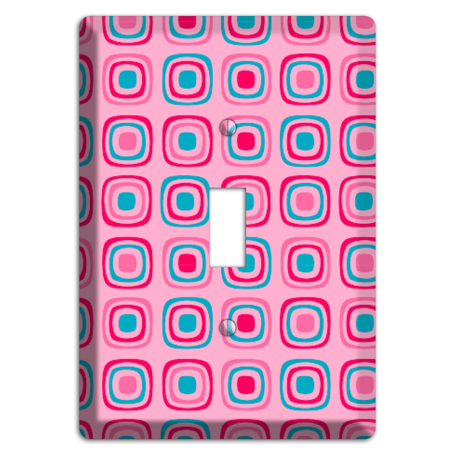 Pink and Blue Rounded Squares Cover Plates