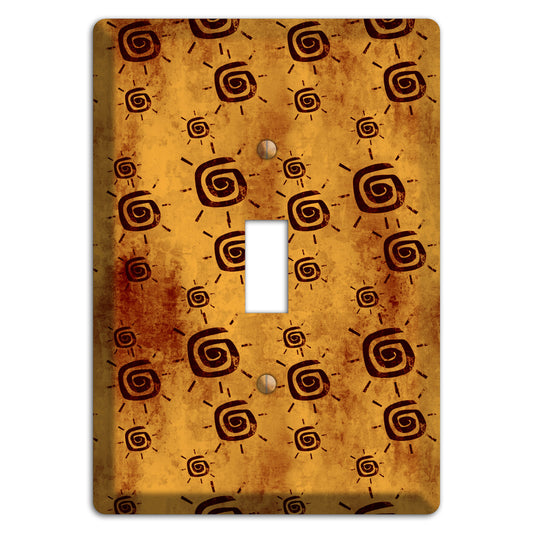 Mustard with Maroon Swirl Cover Plates