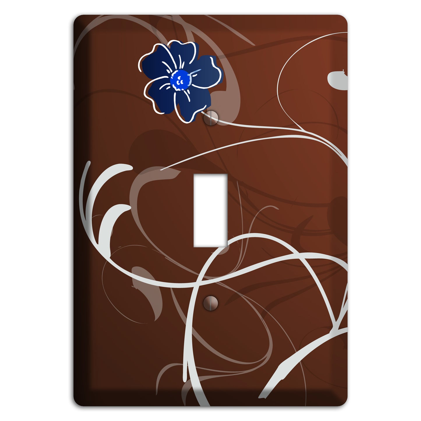 Brown Flower with Swirl Cover Plates