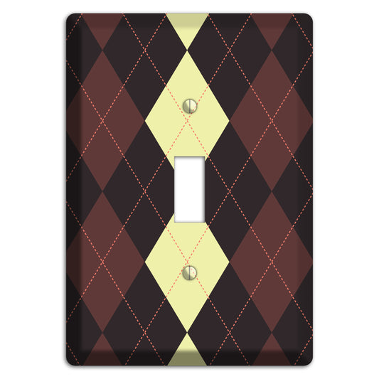 Maroon and Yellow Argyle Cover Plates