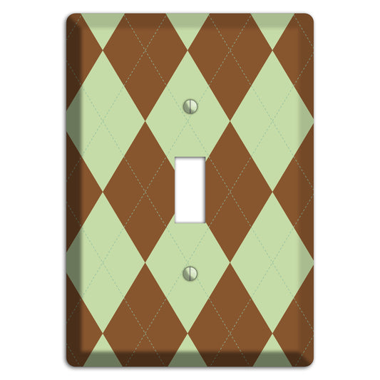 Brown and Green Argyle Cover Plates