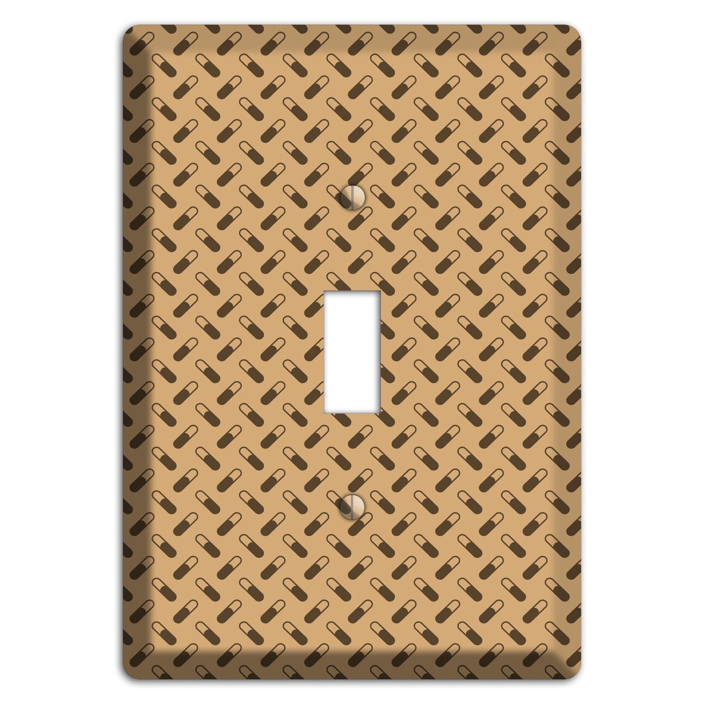 Beige with Brown Motif Cover Plates