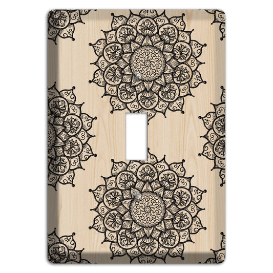 Mandala Black and White Style S Wood Lasered Cover Plates