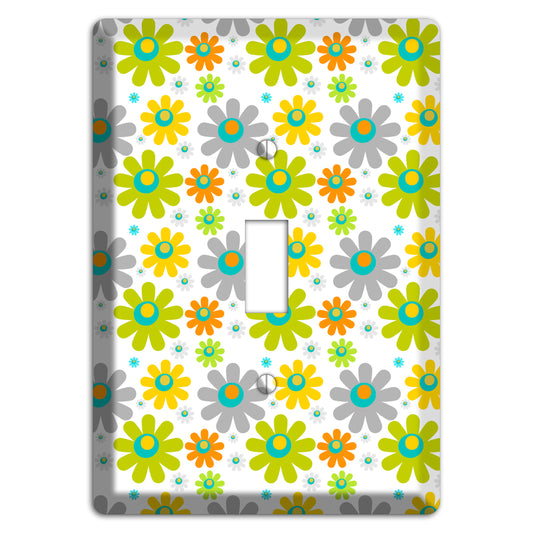 White and Yellow Flower Power Cover Plates