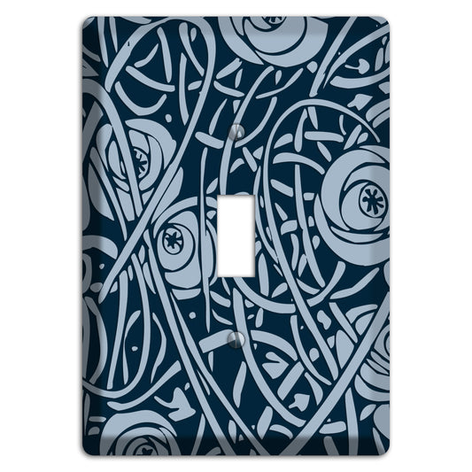 Navy Abstract Floral Cover Plates