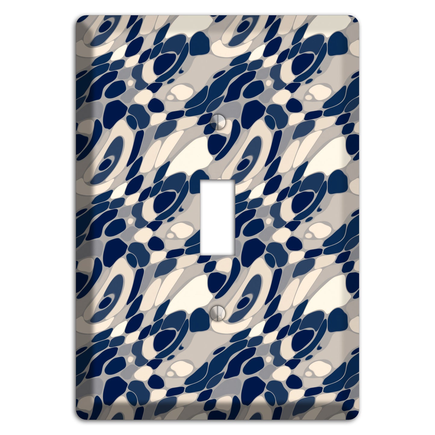 Blue and Beige Large Abstract Cover Plates