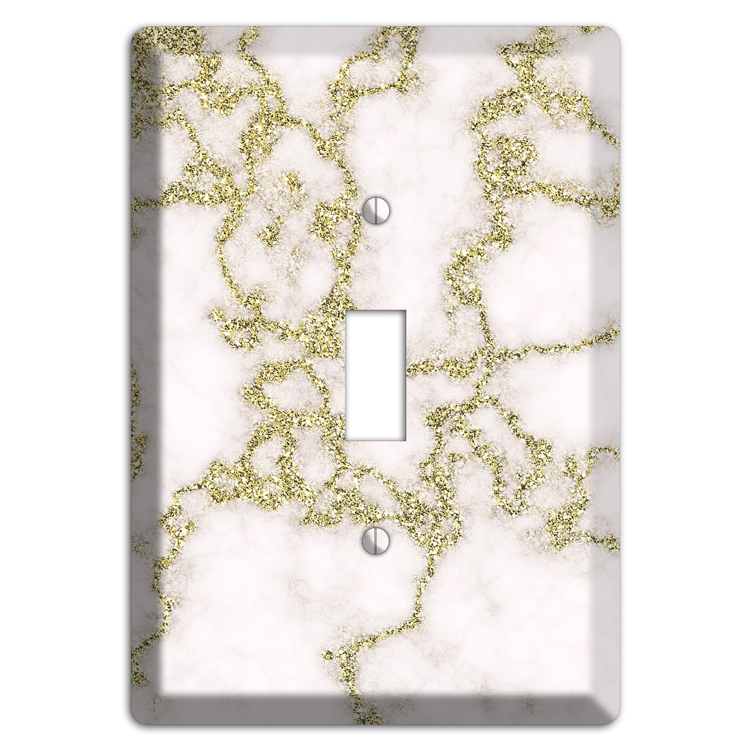 White and Gold Marble Shatter Cover Plates