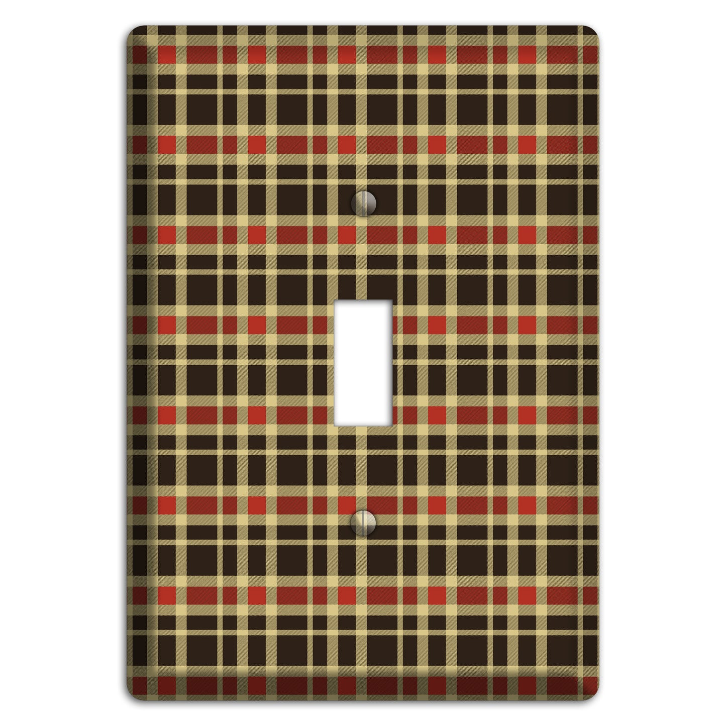 Maroon and Black Plaid Cover Plates