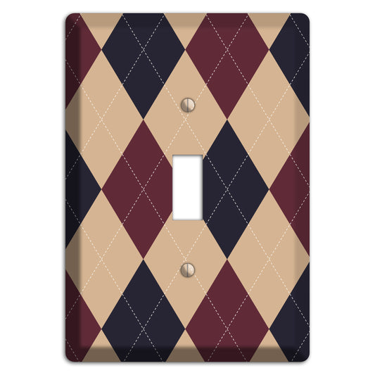 Brown and Tan Argyle Cover Plates