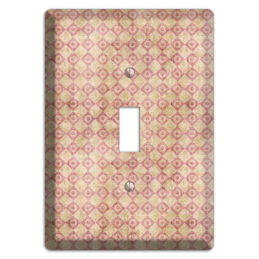 Red and Beige Diamond Circles Cover Plates