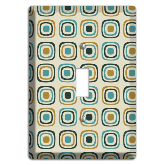 Yellow and Blue Rounded Squares Cover Plates